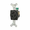 Cooper Industries Eaton Single Receptacle, 2-Pole, 250 VAC, 15 A, Back and Side Wiring, NEMA: NEMA L6-15, Black CWL615R